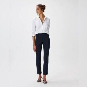 Quince Ultra-Stretch Ponte Straight Leg Pants in Navy Size L 30